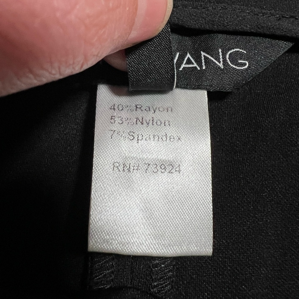 Ming Wang Black Flat Front Tulip Hem Pants Size XL Minimalist Capsule Classic - Picture 7 of 8